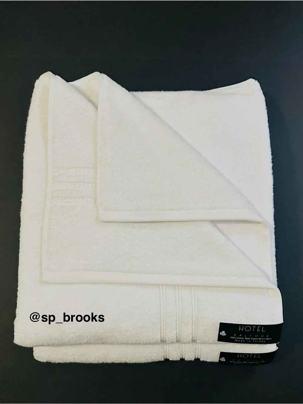 🎁2PC Hotel Balfour Cotton White Bath Towels with   Braided Dobby Border - Turkey